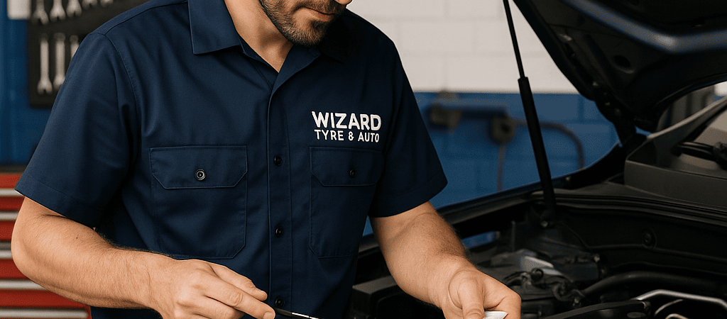 Mechanic performing preventative maintenance
